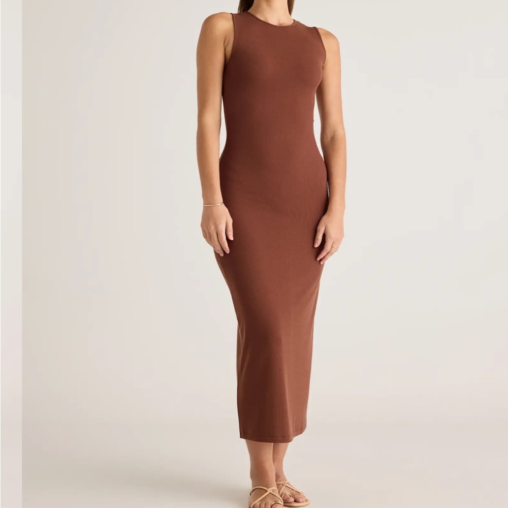Quince Tencel Rib Knit Tank Maxi Dress - Large